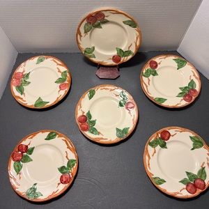 6 Franciscan ware apple pattern vintage bread plates